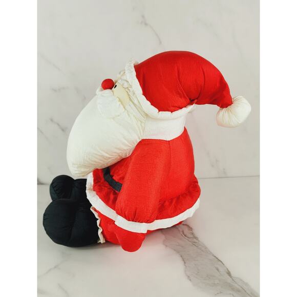 Christmas Santa Claus Polyester 12" Large Soft Plush Stuffed Toy 1978 Korea Vtg - Picture 8 of 16